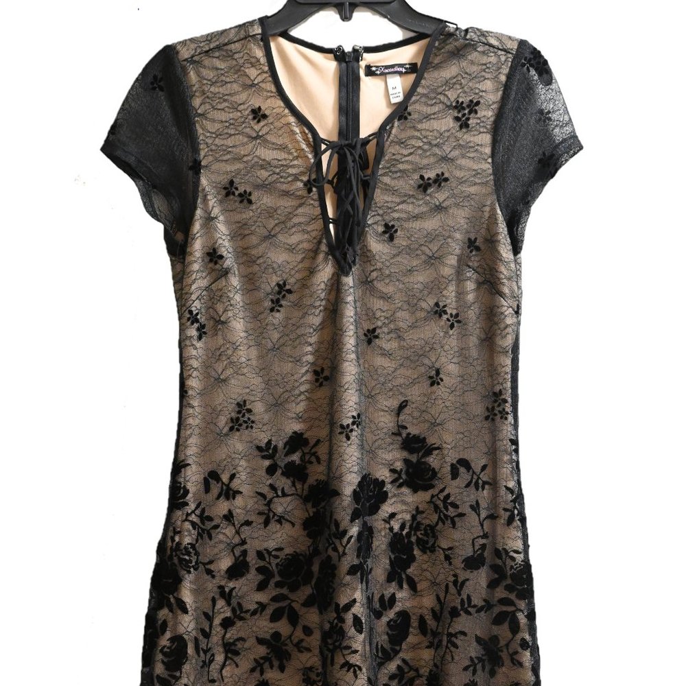 Black Flower Laced Dress